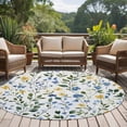 thumbnail image 4 of Round Rugs 7Ft, Blue Yellow Floral Spring Round Area Rug Washable Indoor Throw Carpet, Summer Pastoral Botanical Green Large Non Slip Circle Rug for Dining Room Playroom Home Decor Aesthetic, 4 of 8