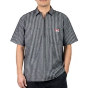Ben Davis 11239 Mens 1/2 Zipper Short Sleeve Stripe Shirt - LG