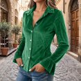 thumbnail image 5 of Klisyaur Womens Button Down Jackets Velvet Collared Long Sleeve Slim Cardigans Casual Trendy Comfy Fall Winter Tops, 5 of 7