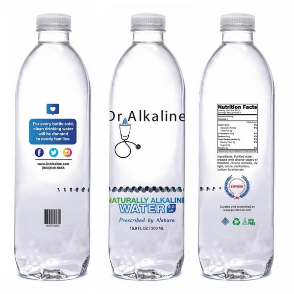Dr. Alkaline Naturally Alkaline Water 24 pk