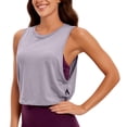 thumbnail image 4 of Pima Cotton Large Armhole Tank Tops for Women - Workout Sport Athletic Yoga Running Gym Loose Crop Sleeveless Shirts, 4 of 8