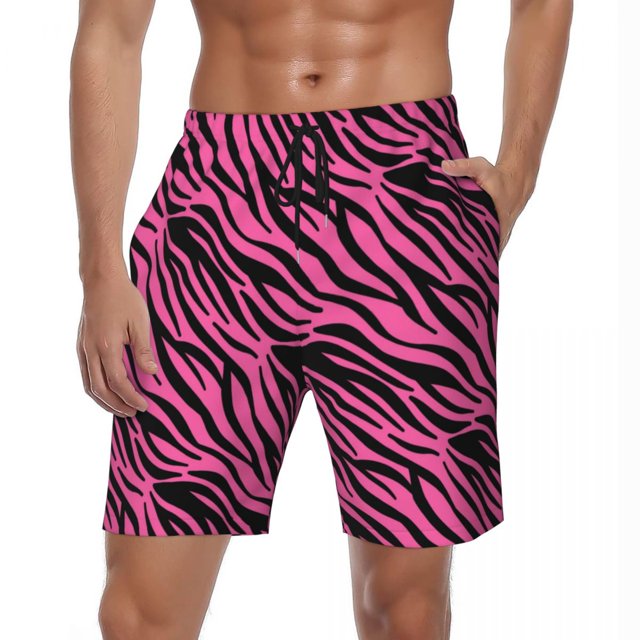 Summer Gym Shorts Men Zebra Stripe Running Surf Animal Print Custom Board Short Pants Stylish Comfortable Swim Trunks Plus Size