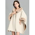 thumbnail image 2 of ZhangBaoLin Women Shawl Wrap Cardigan Poncho Cape Open Front Thick Wool Coat, 2 of 6