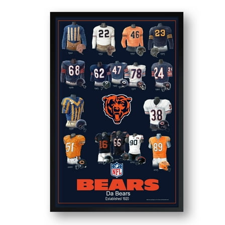 Chicago Bears 27" x 39" Uniform Heritage Framed Art Print