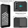 thumbnail image 3 of for Samsung S21 Case with Sliding Camera Cover Heavy Duty Protective Galaxy S21 Case with Card Holder Magnetic Kickstand Case for Samsung S21 5G 6.2 inch(Black), 3 of 7