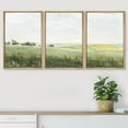 thumbnail image 2 of PixonSign Framed Wall Art Set Green Pasture Countryside Flower Field Nature Wilderness Modern Artwork Landscape Decor Abstract Fine Art for Living Room, Bedroom, Office - 16"x24"x3 Panels Natural, 2 of 5