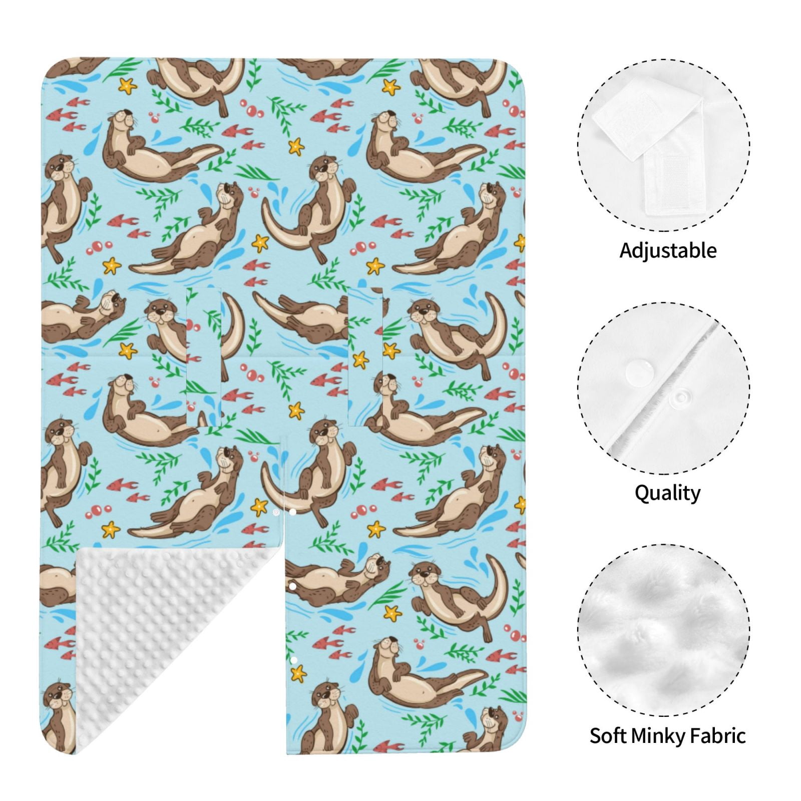 Naloa Cute Otters Baby Car Seat Cover, Breathable Baby Carrier Cover, Multiuse Baby Carrier Cover & Nursing Breastfeeding Cover