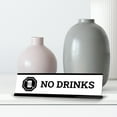 thumbnail image 3 of No Drinks Beer, BW Black Frame, Desk Sign (2x8"), 3 of 3