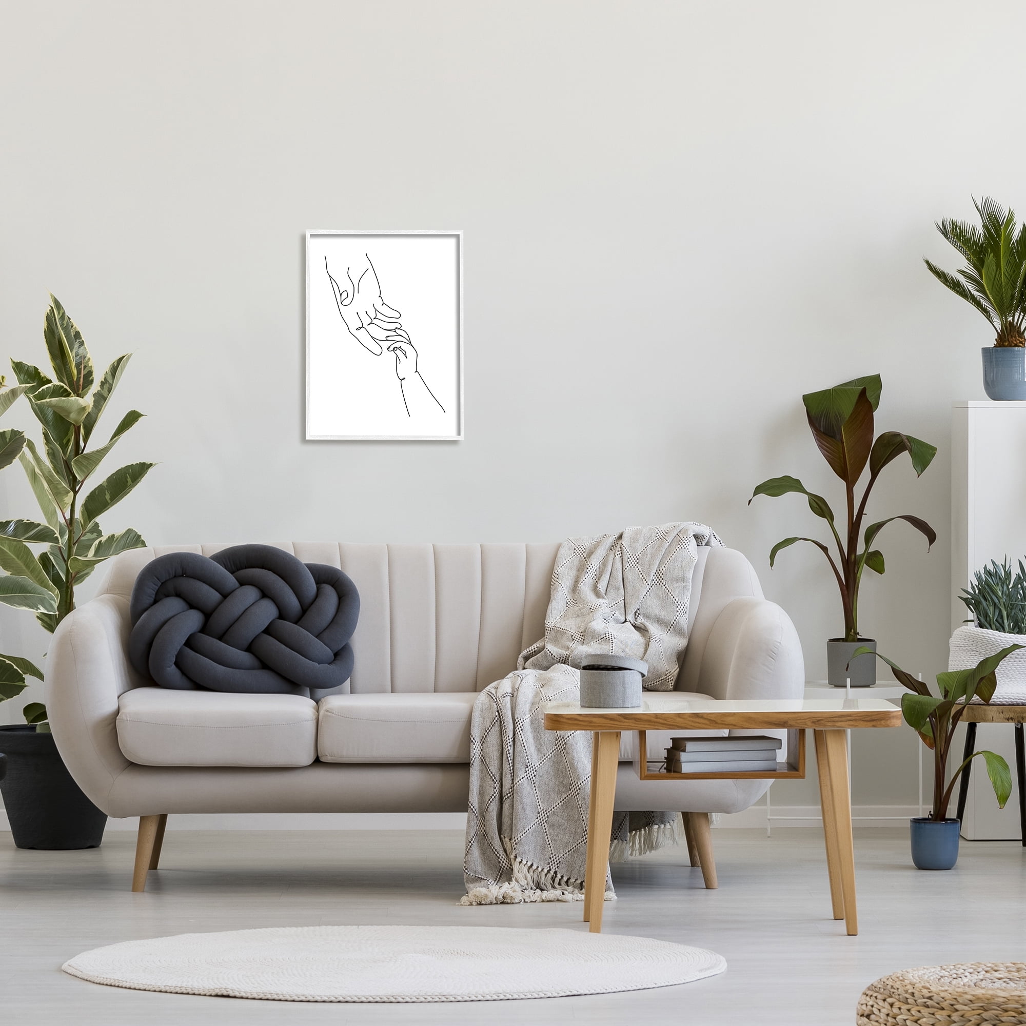 Stupell Home Décor Industries Baby Hands Reaching Minimal Line Drawing, 16 x 20, Designed by JJ Design House LLC