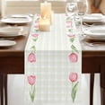 thumbnail image 3 of Table Runners 90 Inches Long Dress Scarves, Pink Spring Floral Farmhouse Coffee/Dining/Kitchen Table Runner for Living Room, Tulip Yellow Plaid Summer Botanical 13x90 Inch, 3 of 9