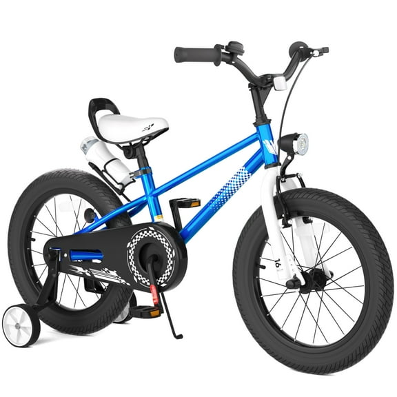 Korimefa 16 Inch Kids Bike for Boys Toddler Ages 6-9 Years, Boys Bicycle with Training Wheels, Water Bottle Holder, Children Bicycle Durable Construction, Blue