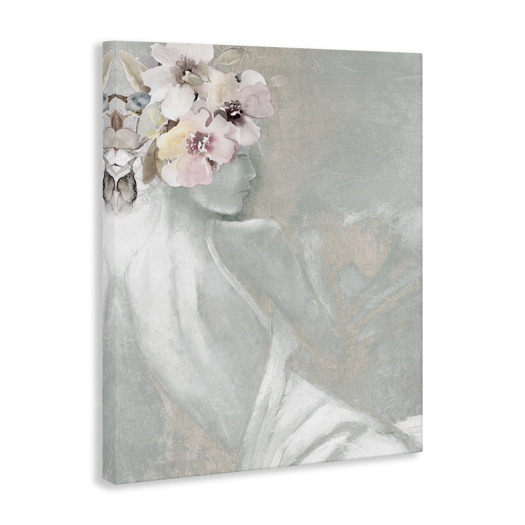 Stupell Industries Chic Floral Woman Novelty Painting Gallery Wrapped Canvas Art Print Wall Art, 30 x 40