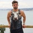 thumbnail image 6 of Uemuo Surrealist Cow Pattern Men's Muscle Shirts Sleeveless Dry Fit Gym Workout Tank Top Lightweight Sports Tank Top Beach Tank Top, Loose-fit Sleeveless Shirt-Large, 6 of 7