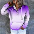 thumbnail image 2 of Kaemgyyd Sweatshirts for Women Loose Gradient Button Long Sleeve Hoodies Casual Trendy Drawstring Pullover with Pockets, 2 of 5