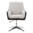 thumbnail image 3 of Linon Merle Accent Chair with Swivel, Black Faux Leather and Gray Sherpa, 3 of 9