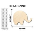 thumbnail image 2 of Unfinished Wood Simple Elephant Shape - Craft - up to 46" DIY 36" / 1/2", 2 of 3