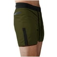 thumbnail image 4 of HOOMEUMY Men's 2-In-1 Workout Shorts with Zipper Pockets Lightweight Quick Dry Athletic Shorts for Running Training Gym Sports Green L, 4 of 4