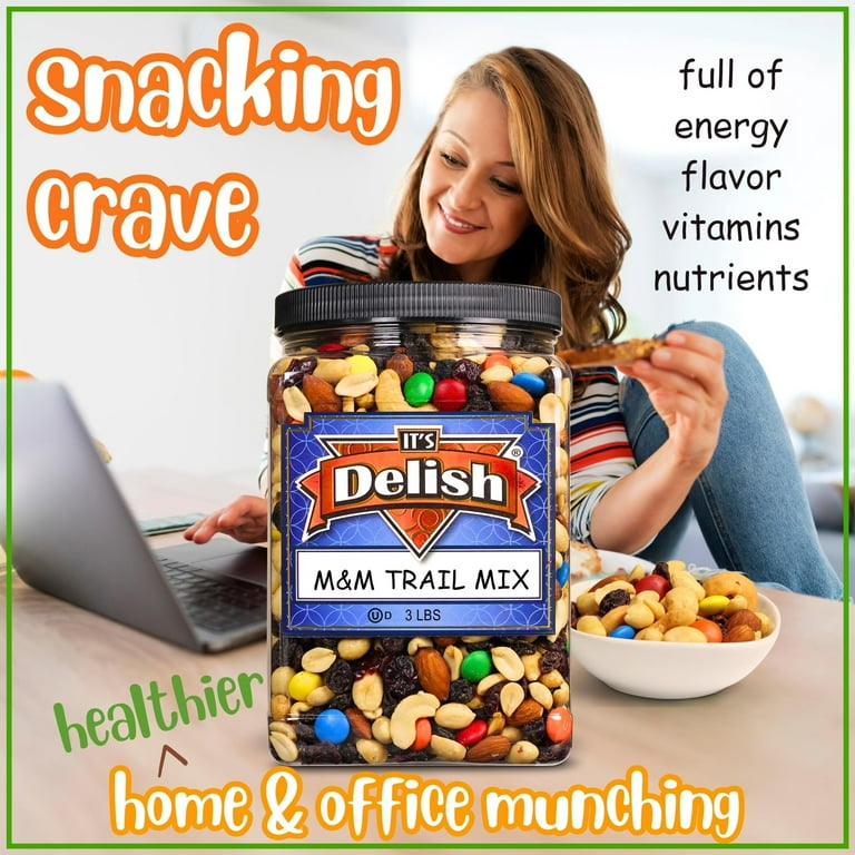 m&m & nuts art works　シルクスクリーン It's Delish, Trail Mix, 3 lb, Gourmet Chocolate M and M Snack