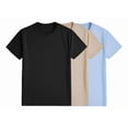 thumbnail image 1 of Pack 3 Playeras Deportivas Mujer Cuello Redondo,Black Khaki Lightblue,XXL, 1 of 7