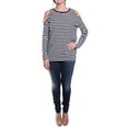 thumbnail image 2 of Women's Cold-Shoulder Striped Top-NW-M, 2 of 3