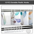 thumbnail image 5 of Boho Leaf Floral Shower Curtain, Spring Summer Modern Colorful Botanical Leaves Bohemian Fabric Shower Curtain Set with 12 Hooks, Bathroom Accessories Decor Cloth Curtain 72x72 Inches, 5 of 7