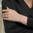 thumbnail image 3 of JeenMata Enorme Abril de Corte Princesa de 11 Quilates - Circonita Cúbica - Pulsera de Tenis con Piedra Natal para Mujer Diseño de Eternidad - Chapado en Oro Blanco, 3 of 6