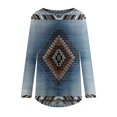 thumbnail image 4 of Puntoco Mujeres Casual Manga Larga Cuello Redondo tops Blusa Suelta Folk-Custom Impreso Camisas Puntoco Puntoco-7439, 4 of 5