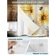 thumbnail image 3 of No Hook Cloth Fabric Shower Curtain with Snap in Liner, Summer Sunflower Waterproof Shower Curtains Set with See Through Top Window, Bee Beige Vintage Pastoral Plants Bath Curtains Shower 54"x78", 3 of 6