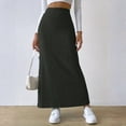 thumbnail image 2 of Women's Side Slit Skirts Ribbed Knit Bodycon High Waisted Casual Long Skirts Stretchy Trendy Maxi Skirts for Women, 2 of 5