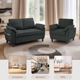 thumbnail image 3 of Pingliang Home 2 Pieces Furniture Set, 57" Loveseat and 35" Accent Chair, 1-Seater Single Armchair and 2-Seater Small Sofa Couch with Side Pockets for Dorm,Living Room,Apartment,Office,Studio, 3 of 7
