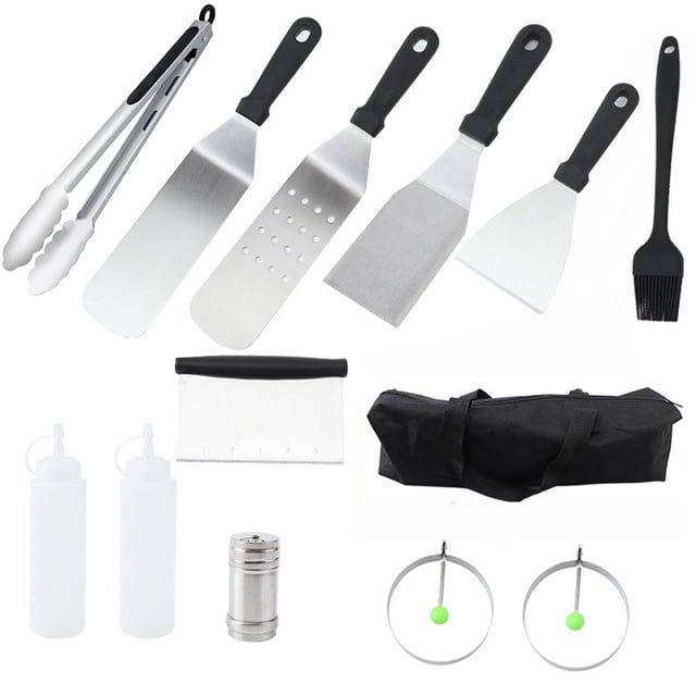 Bangcool Barbecue Accessories Set Portable: BBQ Tools Kit Griddle Turners Ketchup Bottles
