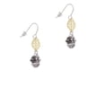 thumbnail image 2 of Delight Jewelry Silvertone Large Bullets Spacer Spinner Goldtone Leaf French Earrings, 2 of 4