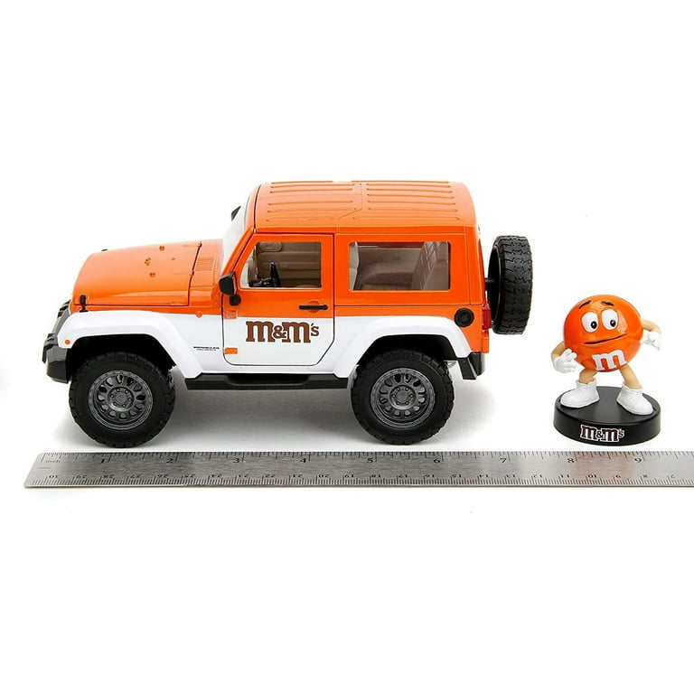 Collections Etc M&M Jeep Wrangler Toy Diecast Car with Orange M&M