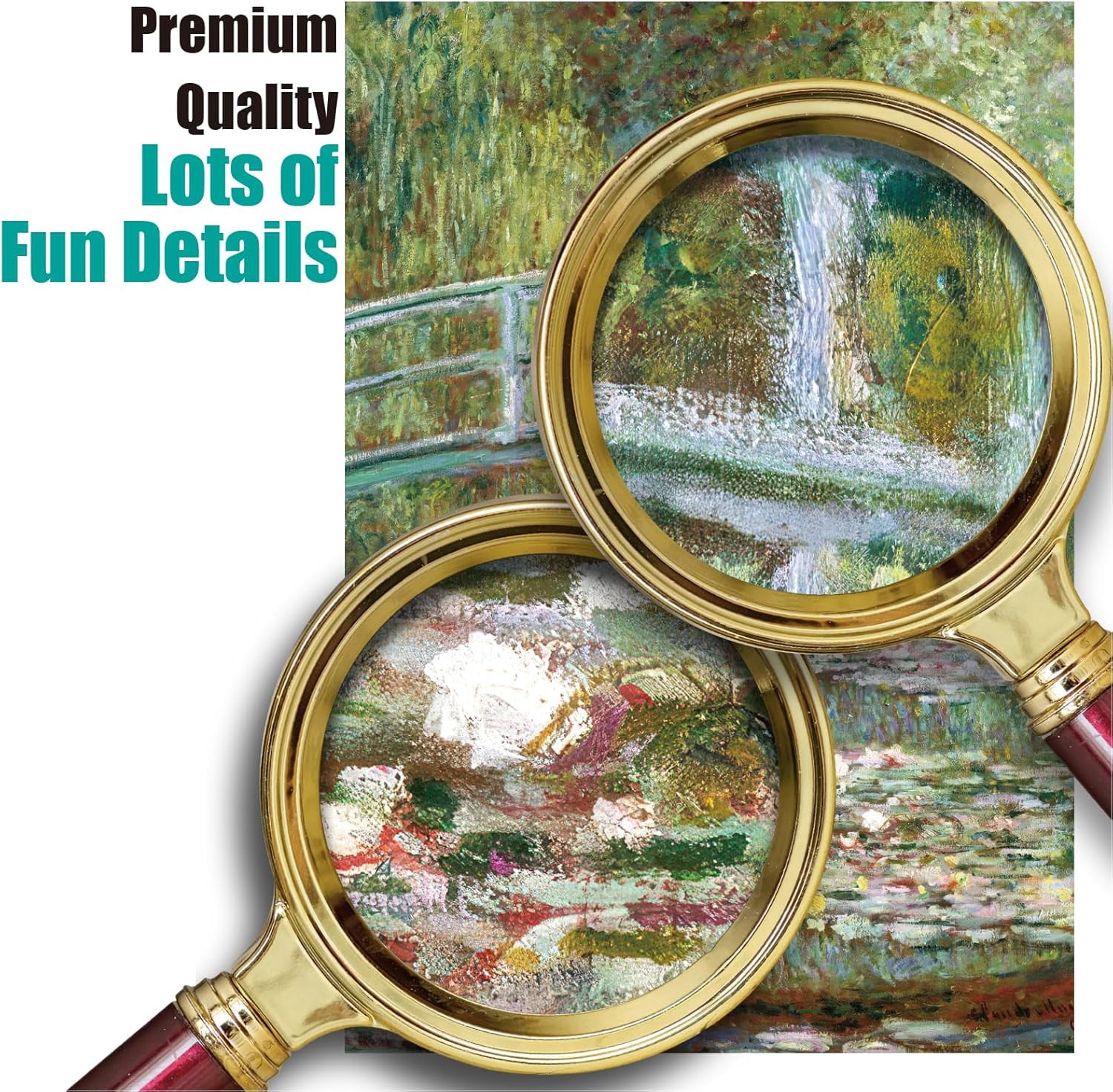Antelope - 1000 Piece Puzzle for Adults, Bridge over a Pond of Water Lilies, by Claude Monet, 1899 - Officially Licensed, Jigsaw Puzzles 1000 Pieces, High Resolution, Matte Finish, No Dust