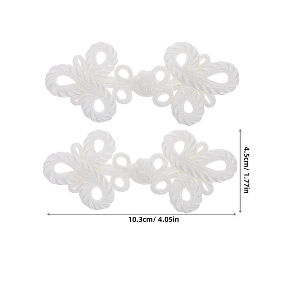 WRITWAA White Polyester Frog Closures for Clothing Sewing Fasteners, , Ideal for Wedding and Garments