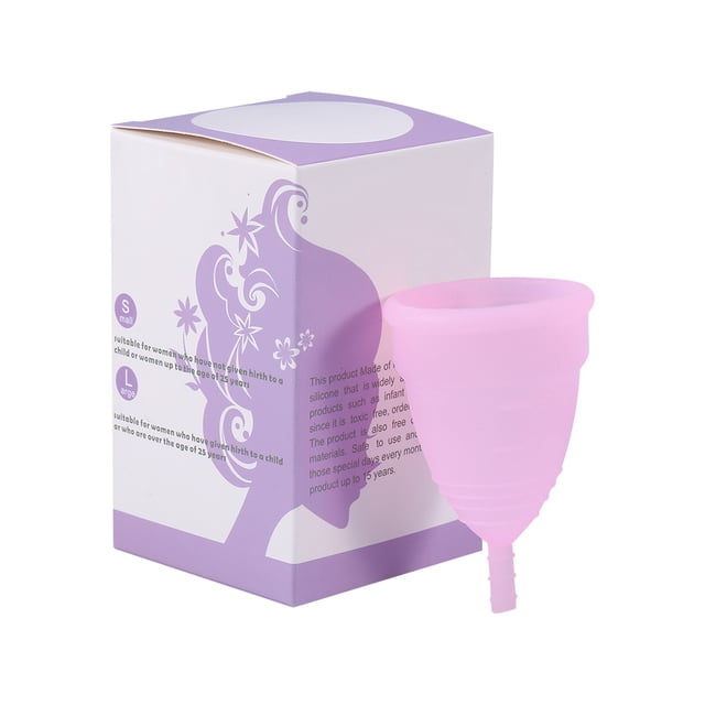 Copa menstrual femenina reutilizable de silicona para higiene femenina, herramienta para el cuidado de la salud menstrual (rosa S)