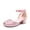 PINK, variant on DREAM PAIRS Girls Dress Shoes Closed Toe High Heels Ankle Strap Toddler Little Big Kid Wedding Flower Party Pump