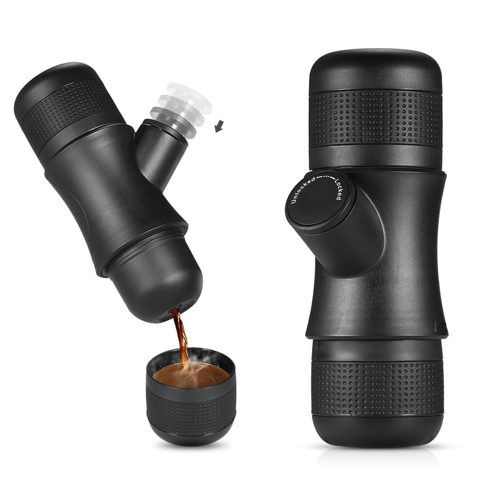 Homgeek Mini Portable Compact Manual Espresso Maker Black Coffee Maker