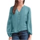 thumbnail image 1 of Blusa de manga larga retro informal con botones de tubo abierto y cuello en V para mujer Fridja czfsfas3802, 1 of 5