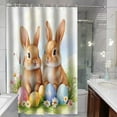 thumbnail image 4 of KCEHTA Easter Shower Curtain Colorful Bunny Rabbit Spring Floral Bathroom Shower Curtain with Hooks, 4 of 6