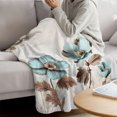 thumbnail image 3 of Retro Mallow Flowers Throw Blanket for Couch, Soft Lightweight Flannel Fleece Blanket, Spring Floral Butterfly Elegant Microfiber Plush All Season Decorative Blankets Gifts for Sofa Bed 50"x60", 3 of 9