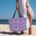 thumbnail image 6 of Balery Pugs and Flowers Beach Travel Bag - Water-Resistant, Large Capacity Lightweight Tote with 7 Pockets for Women and Men - Perfect for Beach, Pool, Gym, and Travel, 6 of 7