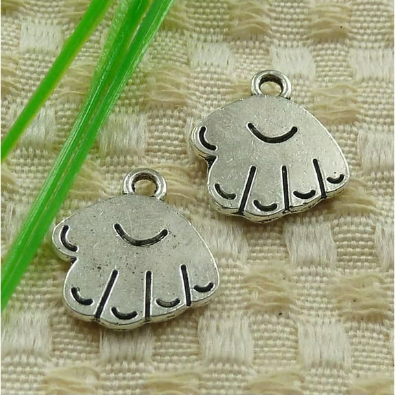 K-KED 141 Pcs Tibetan Silver Hand Charms Pendant 17X15MM S4557