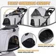 thumbnail image 4 of HomGarden 4 Wheels 3-in-1 Foldable Pet Dog Stroller W/Detachable Carrier for Small Dog Cat Max.44 lbs, Gray, 4 of 11