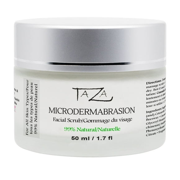 Gommage Microdermabrasion Naturel Premium Taza, 50 ml (1.7 fl oz)? Teint Éclatant? avec : Beurre de Karité, Huile de Coco, Huile de Pépins de Raisin, Huile d'Amande, Beurre de Cacao