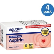 Equate Low Dose Aspirin, 100ct (Pack of 4)