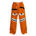 thumbnail image 5 of UVEASISHA Mens Funny Pants with Pockets Summer Loose Straight Leg Linen Pants Novelty 3D Cartoon Print Beach Slacks Stretch Waist Drawstring Trousers Orange XXL, 5 of 6