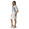 thumbnail image 3 of Riviera Sun Embroidered Casual Dress with Smocking Top (White / Navy, Large), 3 of 4