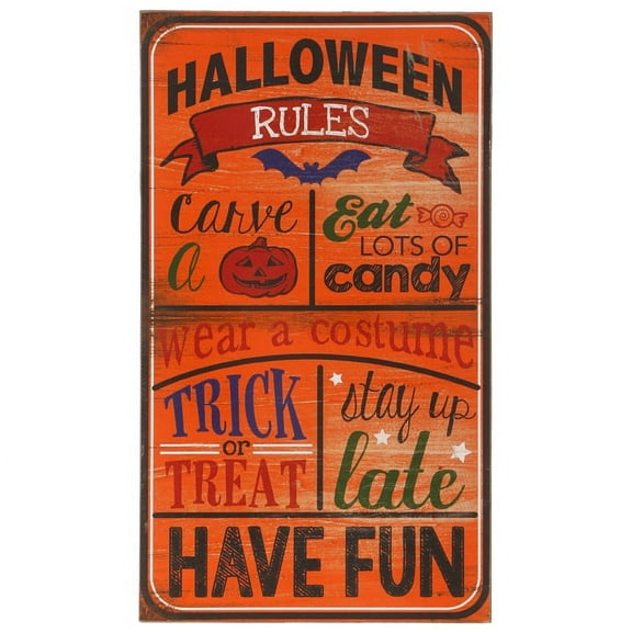 Raz Imports Halloween Decor - Halloween Candy Rules Subway Art