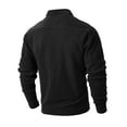 thumbnail image 4 of ZVNAΖH Men's 3 Button Collared Pullover Fall Winter Warm Sweatshirt with Thumb Holes Soft Brushed Fleece Pullover Sweater, 4 of 8